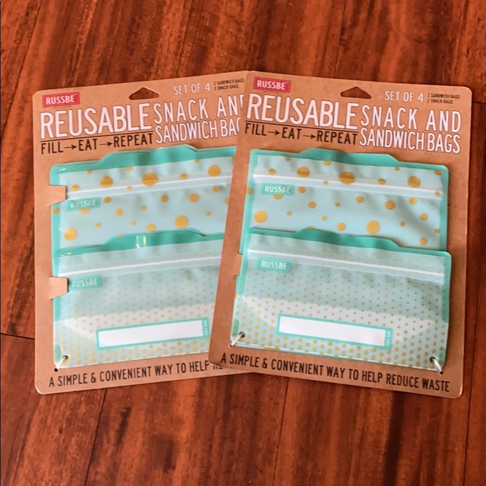 Russbe Reusable Snack and Sandwich bags lot of 2